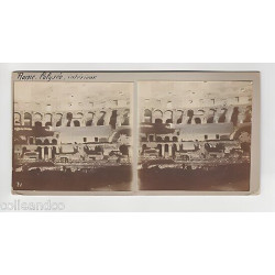 Vue Stéréoscopique Stéréo ITALIE ROME Eglise Trinité du Mont Colysée