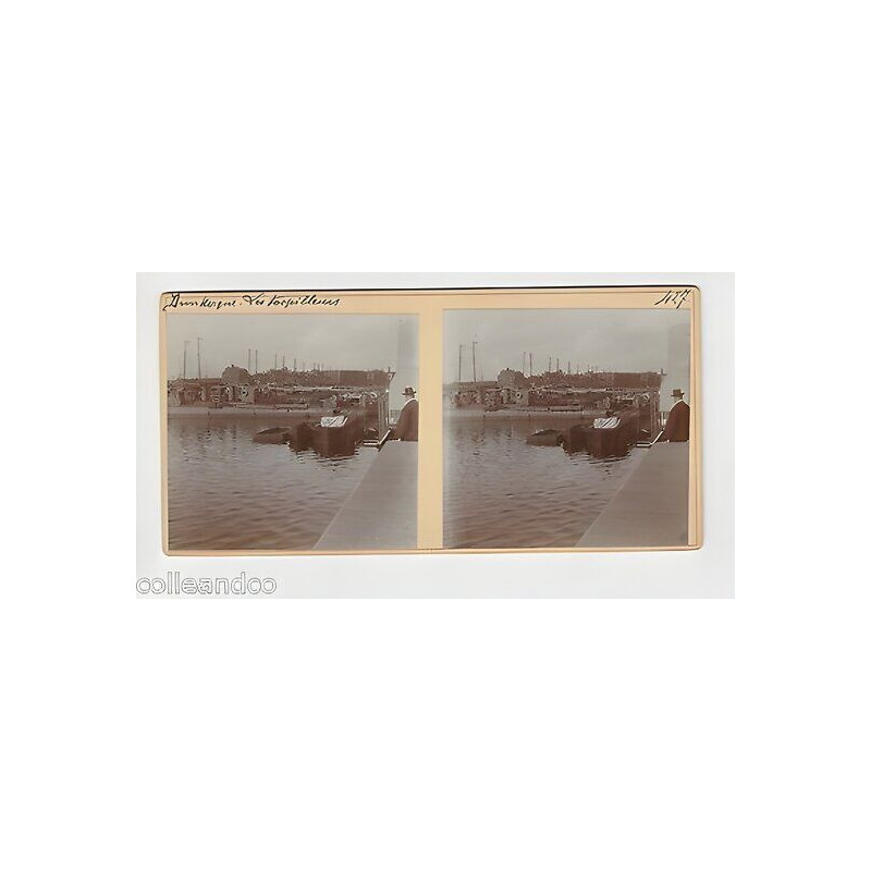 Vue Stéréoscopique Stéréo 59 DUNKERQUE Les Torpilleurs malo Les bains