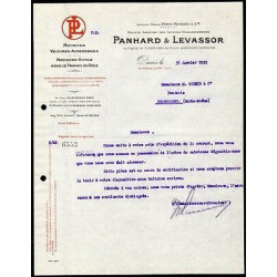 Facture PANHARD et LEVASSOR Moteurs Voitures Automobiles Machines...