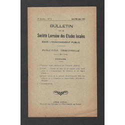 Bulletin Société LORRAINE Etudes Locales n9