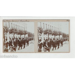 Vue Stéréoscopique Stéréo Défilé Musique Leo Verein Harmonie...