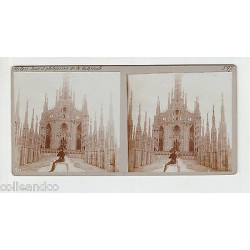 Vue Stéréoscopique Stéréo ITALIE MILAN Cathédrale Les terrasses du...