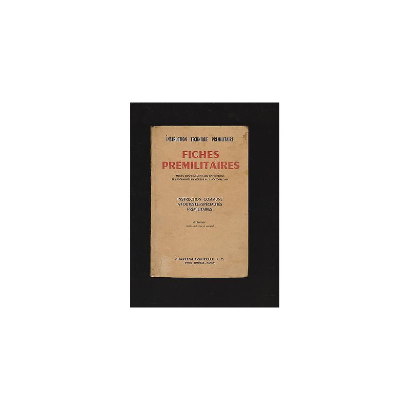 Fiches prémilitaires Instruction Technique Militaire