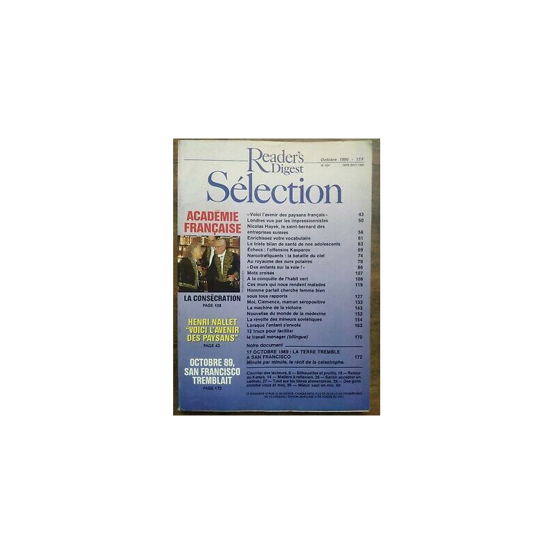 Reader's Digest Sélection Nº 524 Octobre 1990