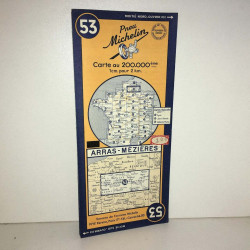 Carte du pneu Michelin n 53 arras mezieres de 1950 en OLD MAP