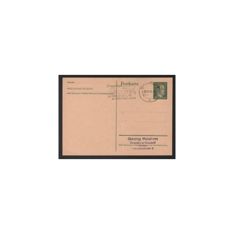 Ganzsache KLAGENFURT Flamme Spéciale 290543 WW2