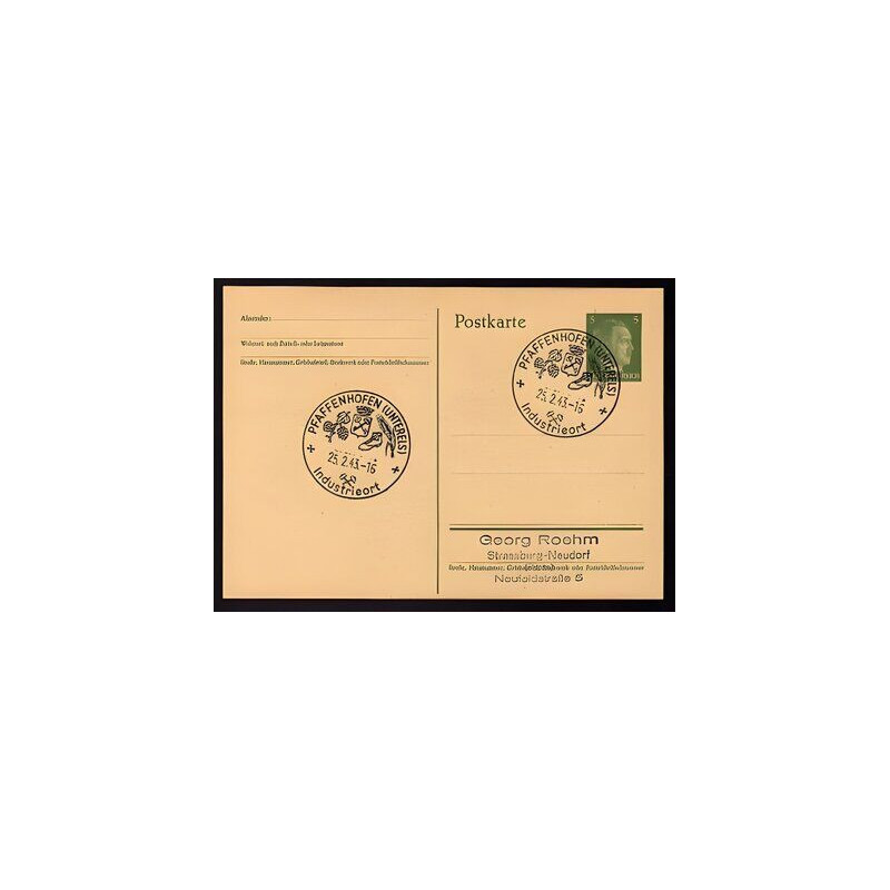 Ganzsache PFAFFENHOFEN Cachet Spécial 250243 WW2