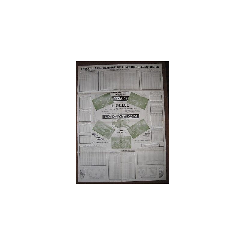 Affiche Machine Electriques L. GELLE à Paris Moteurs