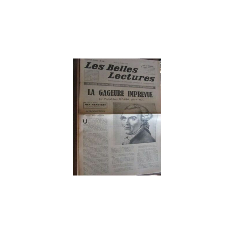 Les Belles Lectures n101 du 3 au 9 mars 1948 sedaine la Gageur