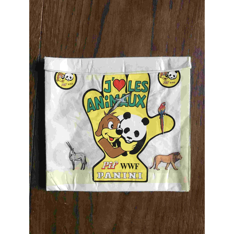 Pif. carte autocollante pub vaiillant. j´aime les animaux