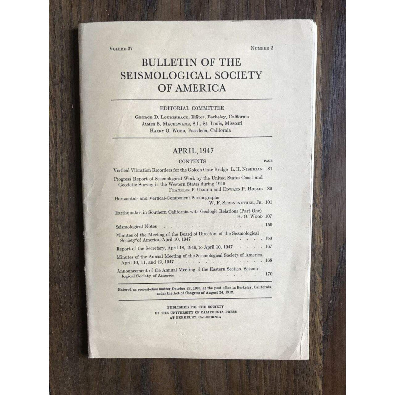 Bulletin of the seismological society of america - vol.37 - number...