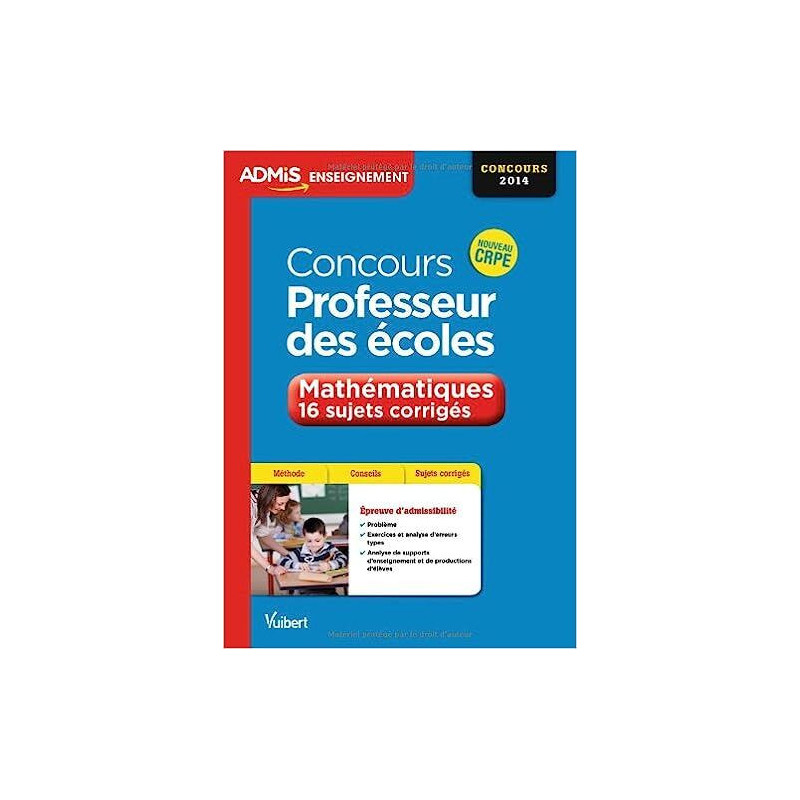 Concours Professeur des écoles - Mathématiques - 16 sujets...
