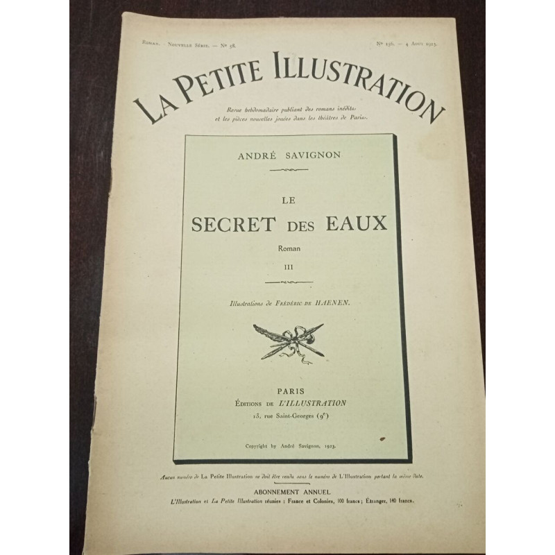 La petite Illustration N° 156. Le secret des eaux III