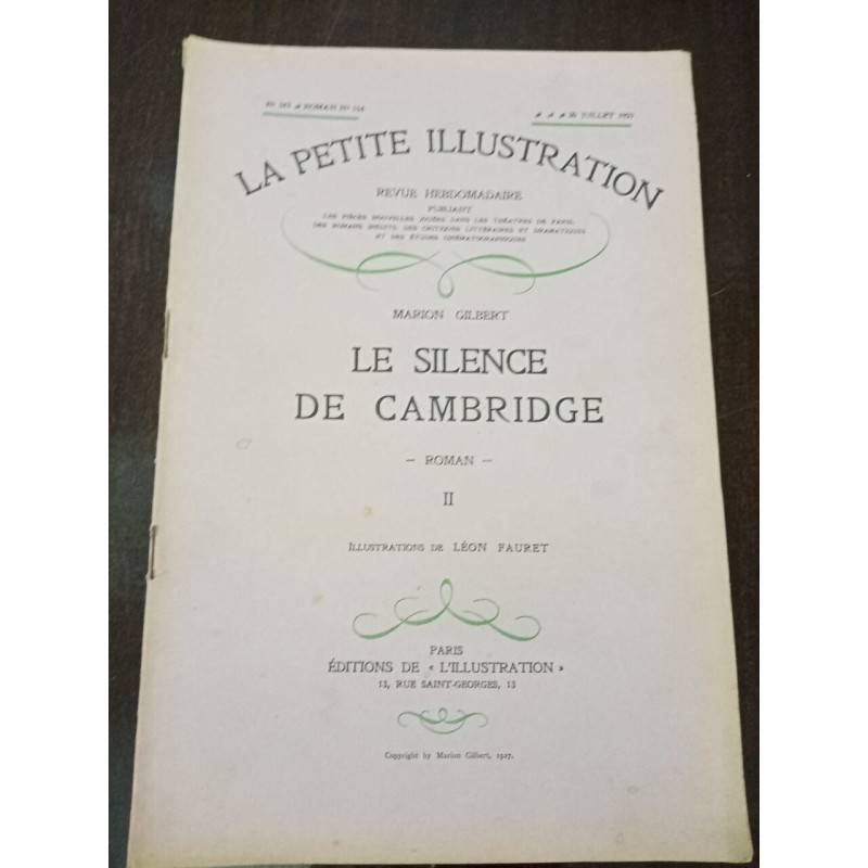 La petite Illustration N° 154. Le silence de Cambridge II