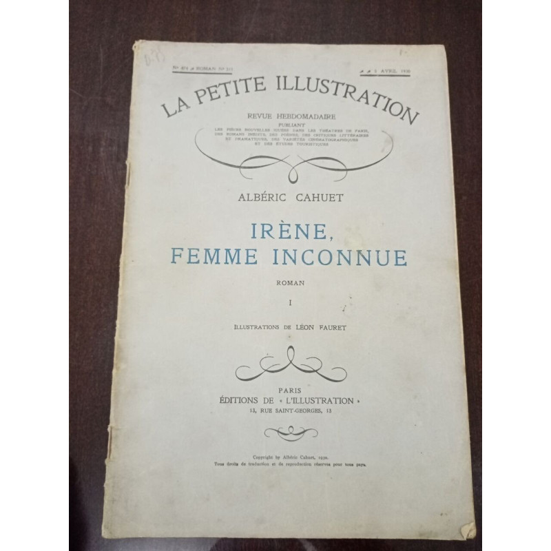 La petite Illustration N° 474. Irène femme inconnue 1