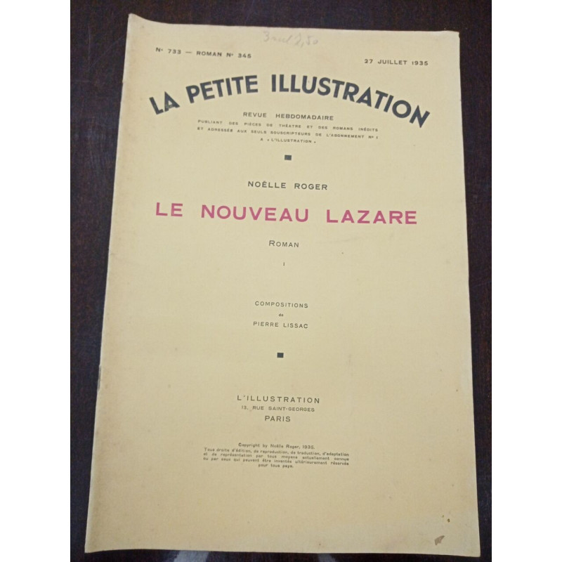 La petite Illustration N° 733. Le nouveau Lazare 1