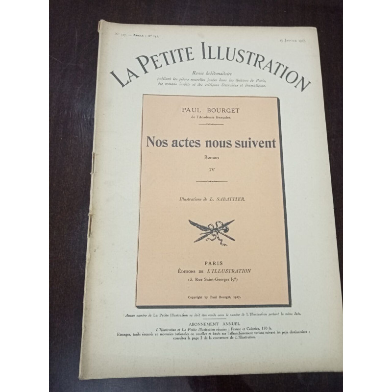La petite Illustration N° 316. Nos actes nous suivent IV