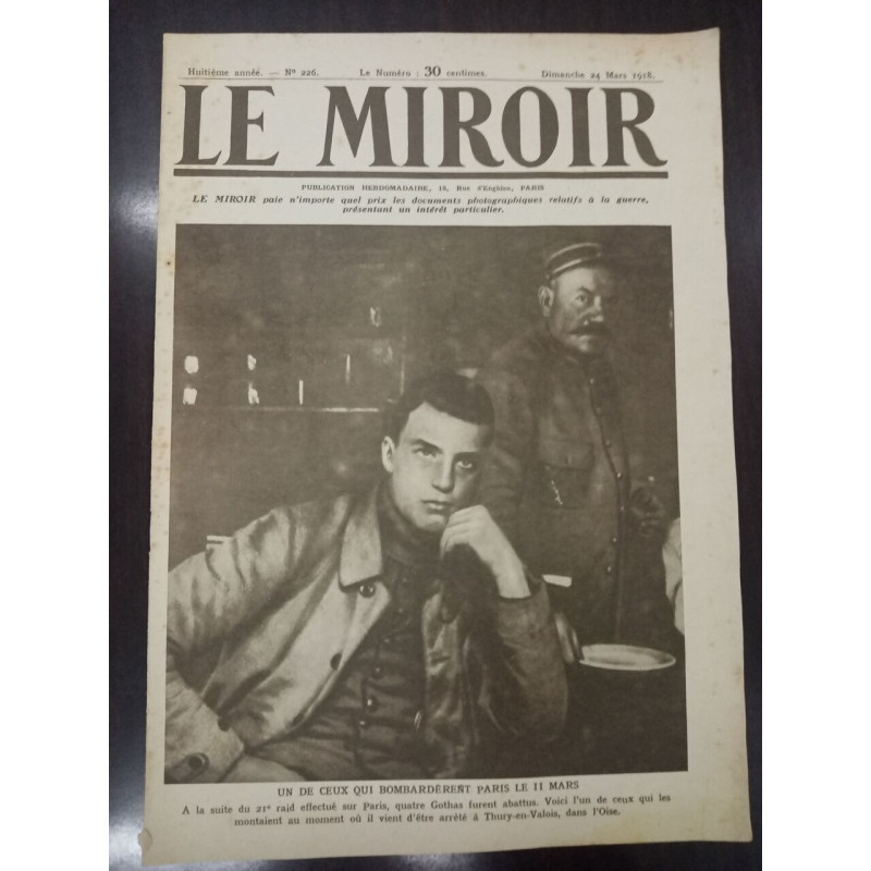 Journal Le Miroir N° 226 - 1918