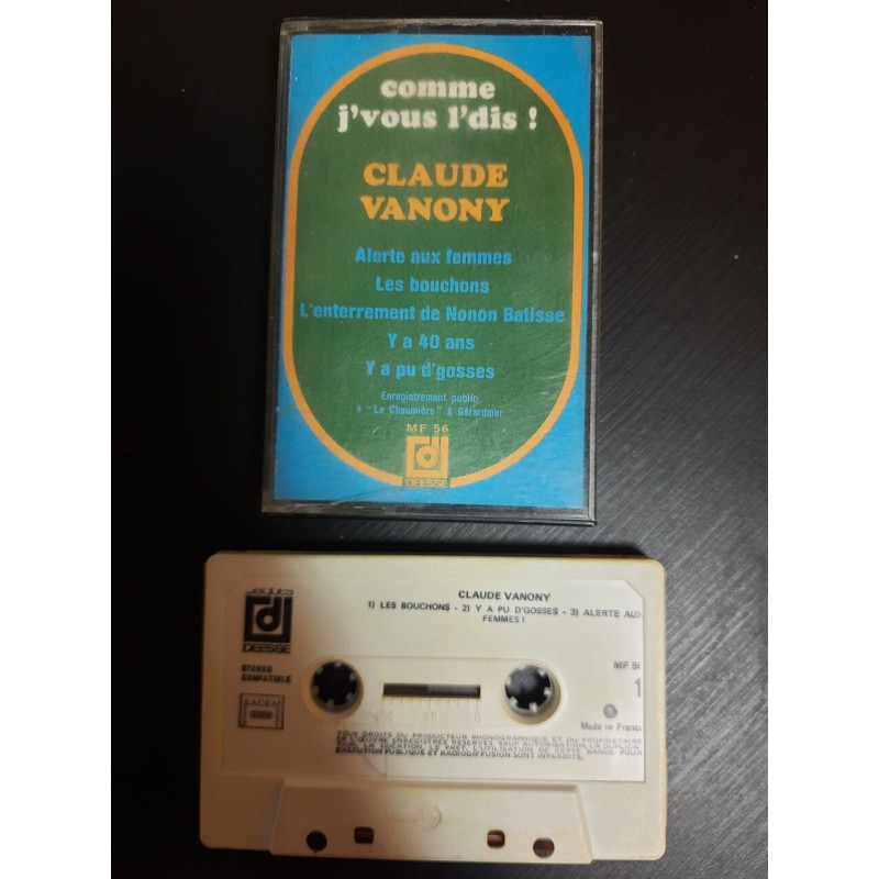 K7 Audio : Claude Vanony - Comme j'vous l'dis