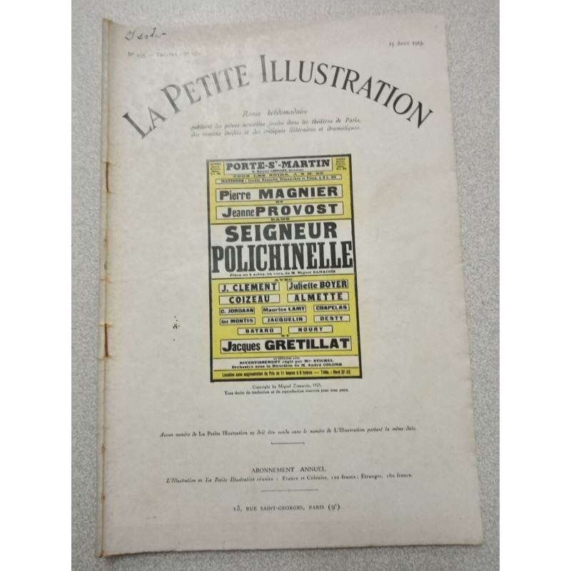 La Petite Illustration N.253 - Aout 1925