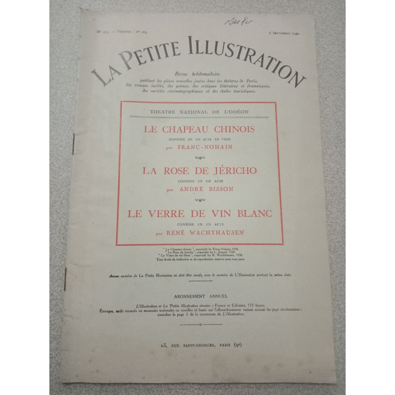 La Petite Illustration N.494 - Septembre 1930