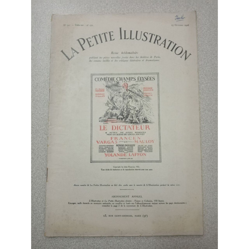 La Petite Illustration N.306 - Octobre 1926
