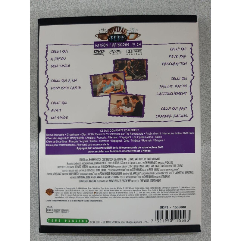 DVD Série Friends - Saison 1 épisodes 19 à 24