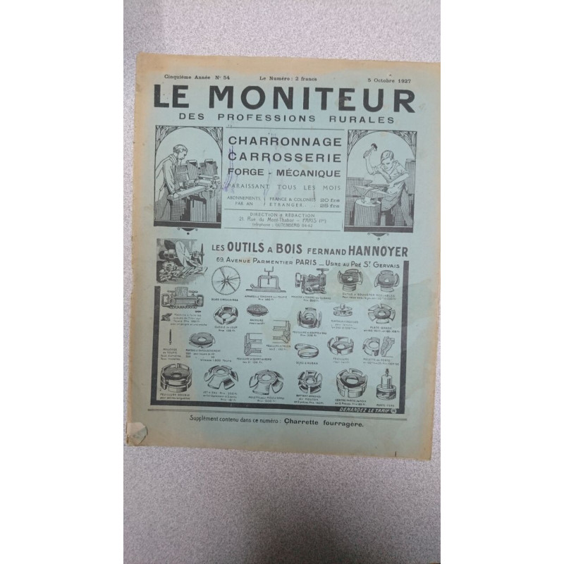 Le moniteur des professions rurales N.54 - Octobre 1927