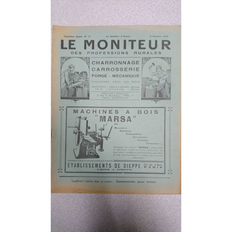 Le moniteur des professions rurales N.78 - Octobre 1929