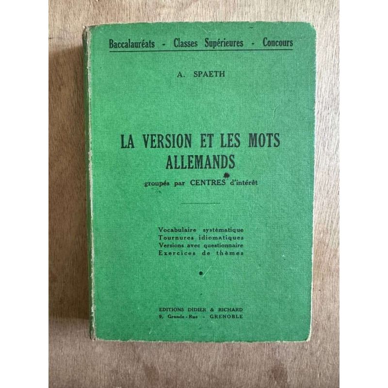 La version et les mots allemands