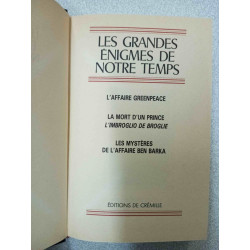 Les grandes enigmes de notre temps