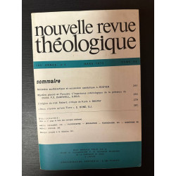 Nouvelle revue théologique 105e annee n°3 tome 95