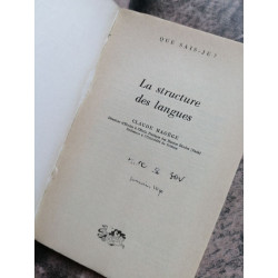 La structure des langues Que sais je ? n° 2006