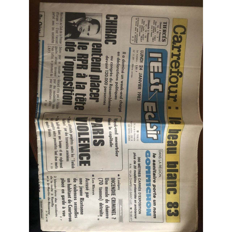 Carrefour: It beau blanc 83 LUNDI 24 JANVIER 1983
