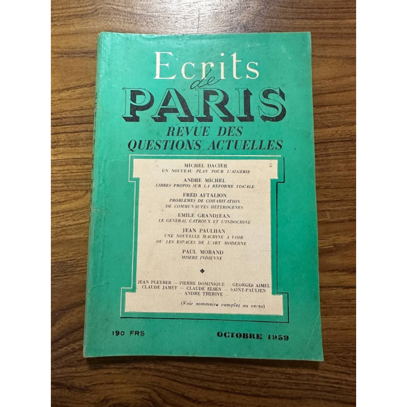 Ecrits de Paris octobre 1959 n°175
