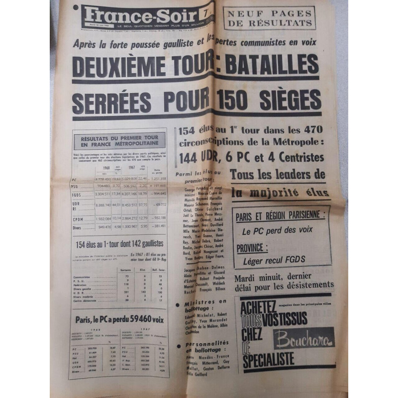 France Soir du 25 juin 1968F