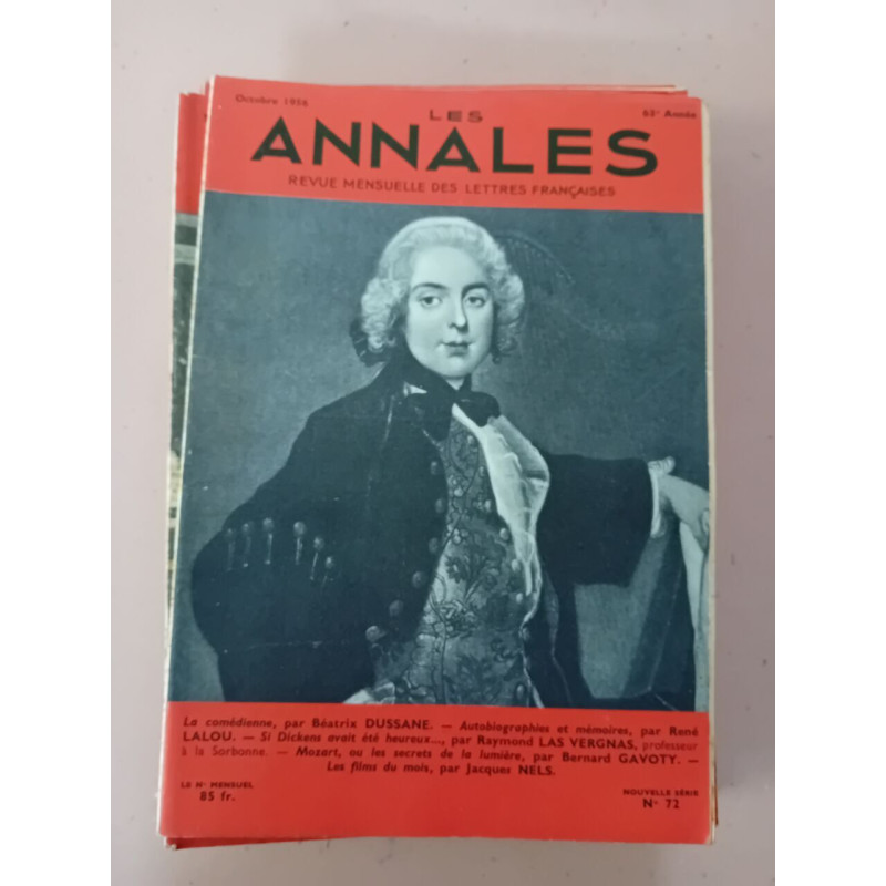 Revue Les annales des lettres françaises N° 72