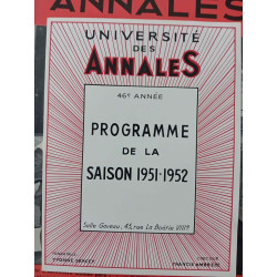 Revue Les annales des lettres françaises Programme 51-52