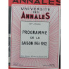 Revue Les annales des lettres françaises Programme 51-52