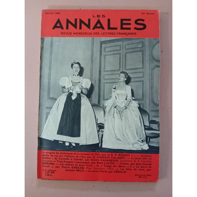 Revue Les annales des lettres françaises N° 112