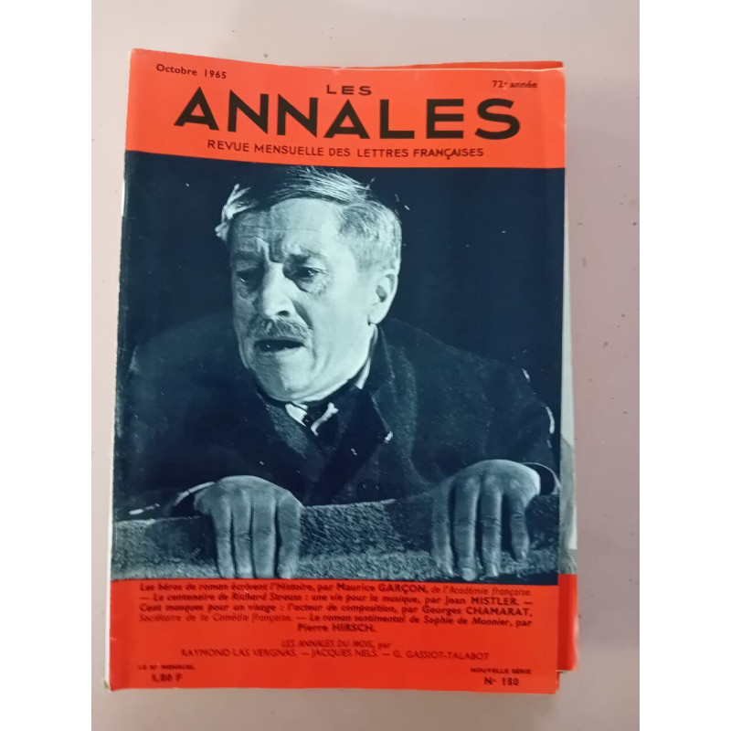 Revue Les annales des lettres françaises N° 180