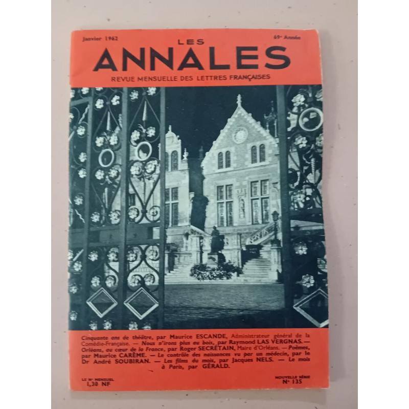 Revue Les annales des lettres françaises N° 135
