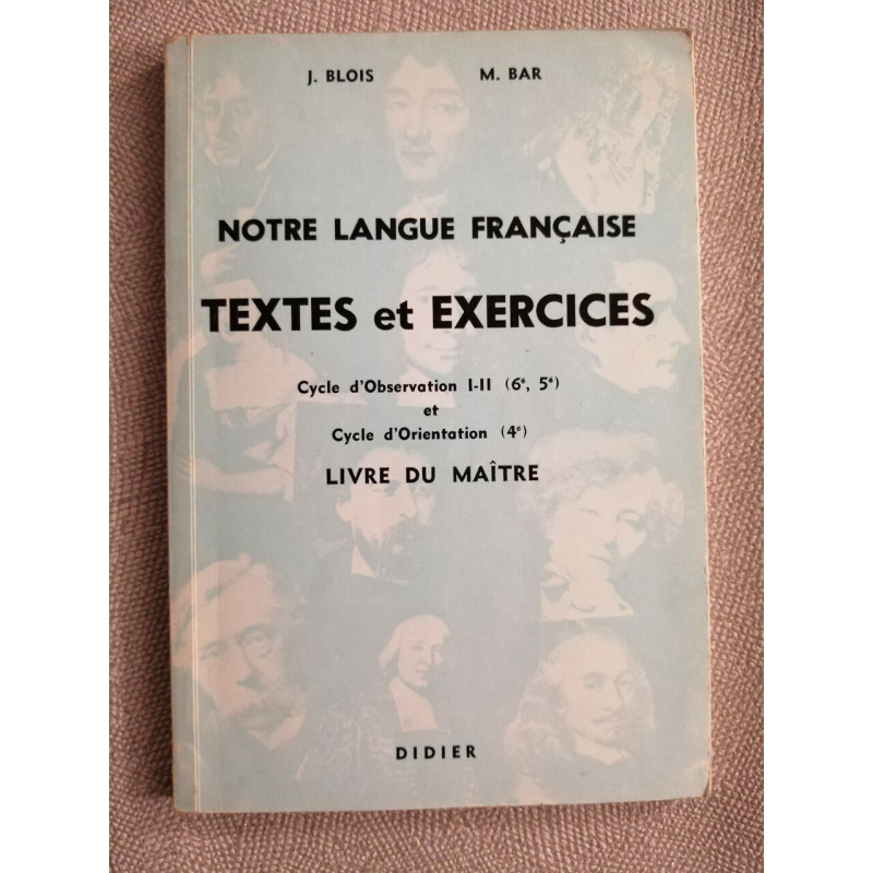 Pred Textes Notre langue français textes et exercices cycle d'observation I-... - J ...