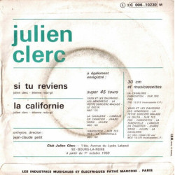 Si Tu Reviens / La Californie