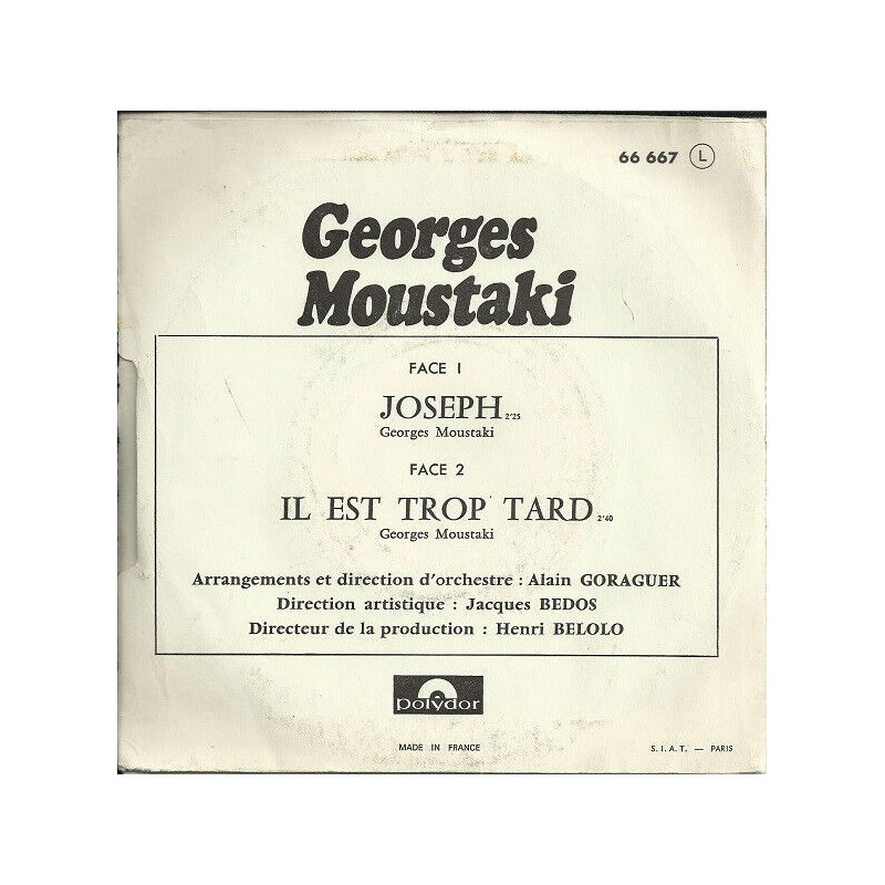 Joseph / Il Est Trop Tard