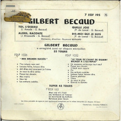 Toi L'Oiseau / Alors Raconte... / Quelle Joie / Dis-Moi Qui Je Suis