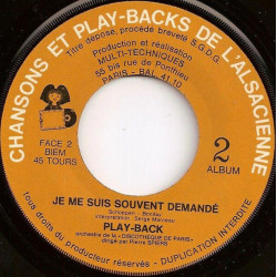 Chansons Et Play-Backs De L'Alsacienne - Album N° 2