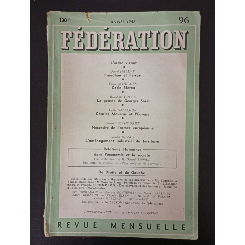 Fédération N.96 - Janvier 1953