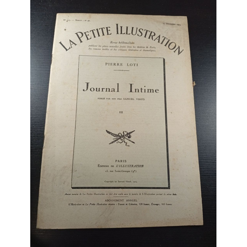 La Petite Illustration n°223 n°90 Journal Intime III