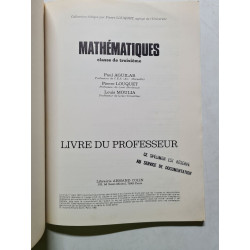 Livre du professeur - mathématique 1960